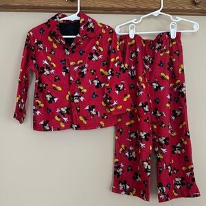 Disney Mickey Mouse, flannel pajamas, size 4T.